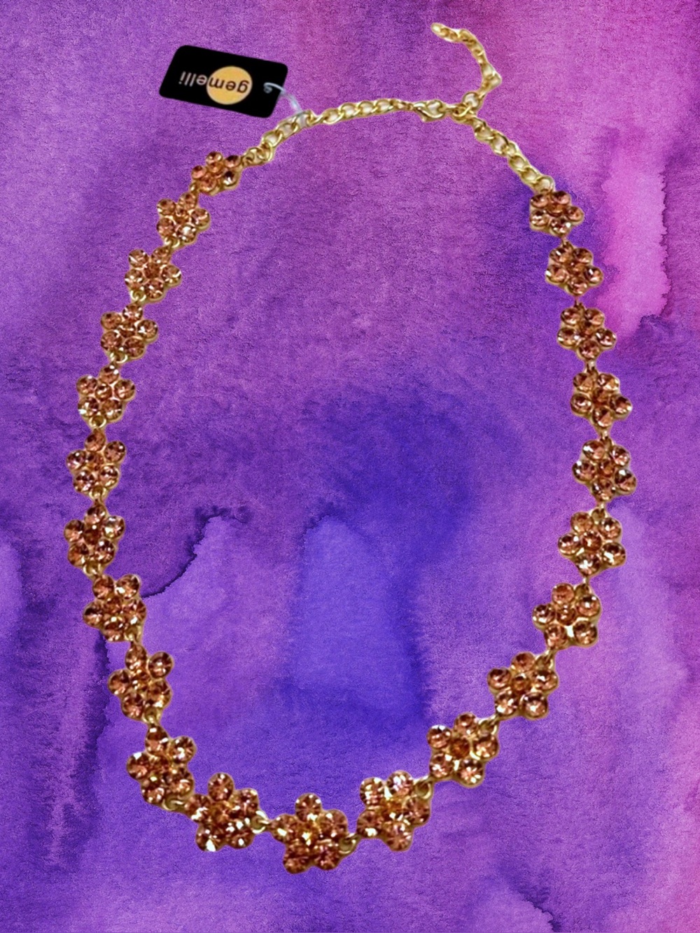 🆕Women’s Gold Champagne Floral Australian Crystal Necklace❤️❤️MSRP: $99.00